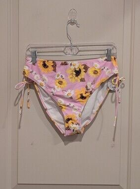 Decree Pink Floral Sunflower Bikini Bottoms